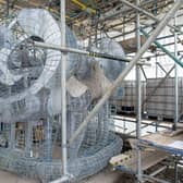 The frame of The Beithir, or Kelpies cousin, which is due to be completed and placed in Glasgow within 5 years