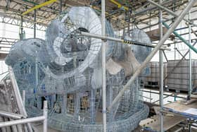 The frame of The Beithir, or Kelpies cousin, which is due to be completed and placed in Glasgow within 5 years