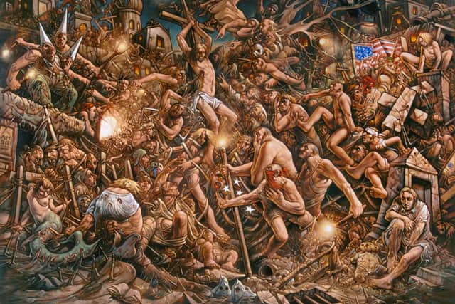 Peter Howson, Prophecy, 2016, oil on canvas, 183.5 x 245 cm, Alistair Currie collection (c) Peter Howson, courtesy of Flowers Gallery