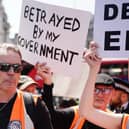 Dale Vince joins Just Stop Oil activists during a protest by the environmental campaigners in central London. Picture Date: Thursday June 8, 2023. Credit: Aaron Chown/PA Wire