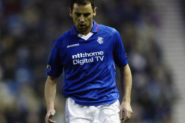 Kevin Muscat in action for Rangers at Ibrox during his season-long loan spell in 2002