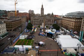 The opening ceremony of the UCI Cycling World Championships in Glasgow’s George Square in August (Credit:  Rob Lindblade photography)