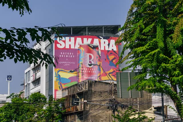 The design of the new Shakara can be clearly seen on this advertisement in Lagos