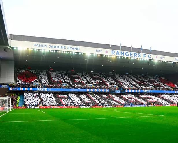 Rangers fans’ produced a display for Remembrance Day (Image: SNS Group)