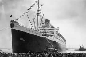 The Cunard White Star liner Queen Mary leaving the dock at Southampton on her maiden voyage, 27th May 1936