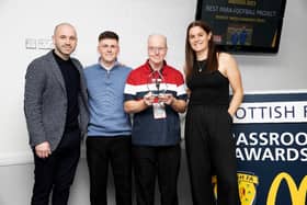 The award winners alongside ambassadors and Scottish National Team legends, James McFadden and Jen Beattie.