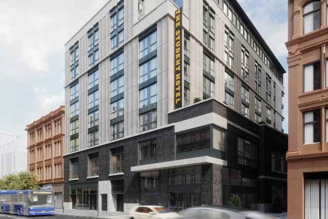 Previously branded as The Student Hotel, the new building will face onto Trongate with a public square at the other side of the property.