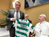 Watch as Pope Francis welcomes Celtic players and manager to the Vatican after Lazio match