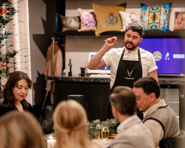 Chef / Owner of Fallachan dining, Craig Grozier, hosting a private dining event ahead of opening the new restaurant in Glasgow West End railway arches this month.