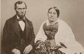Pinkerton with his wife Joan Joan Carfrae. They married in Glasgow on March 13, 1842 right before they emigrated to America. They remained married until his death.