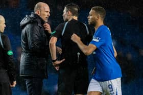 Rangers manager Philippe Clement and referee Kevin Clancy at full-time