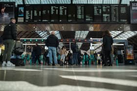 Inside the new look Queen Street station in Glasgow in April 2022. 