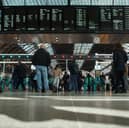 Inside the new look Queen Street station in Glasgow in April 2022. 