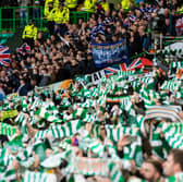 Celtic and Rangers supporters  at Celtic Park in December 2019