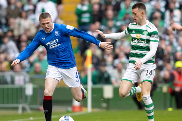 Rangers' John Lundstram (L) and Celtic's David Turnbull are both out of contract this summer.