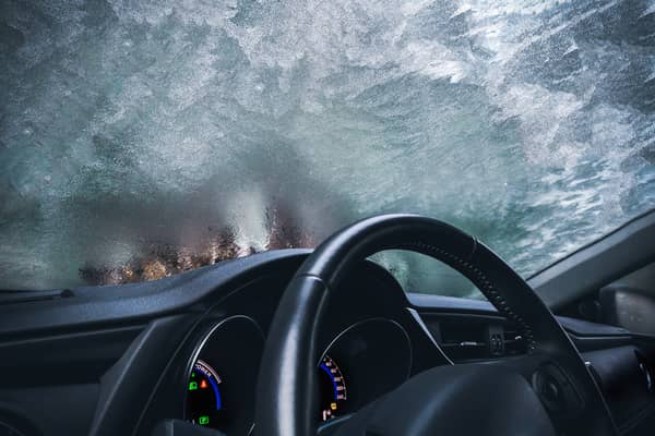 Here's how to deal with you car windshield being frozen on the inside. 