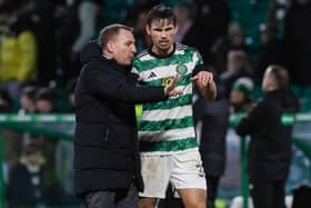 Celtic manager Brendan Rodgers and Matt O'Riley