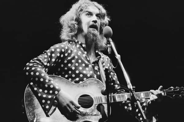 Scottish comedian and folk singer Billy Connolly performing at the New Victoria Theatre (now the Apollo Victoria Theatre) in London on 15 October 1975. 