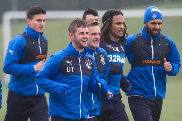David Templeton trains with his Rangers team mates