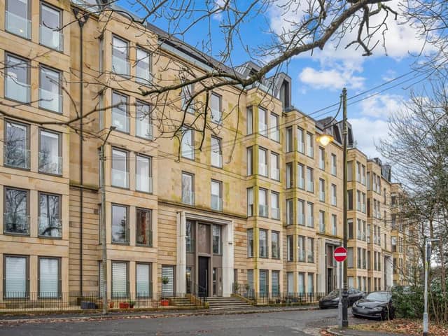 This modern development in Glasgow's West End is currently on the market and up for sale 