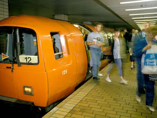 On the Glasgow underground in October 1993. 