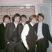 Portrait of members of British Rock group the Rolling Stones as they pose backstage, Glasgow, October 1963. The tour was their first in Scotland. Pictured are, from left, Charlie Watts, Bill Wyman, Keith Richards, Brian Jones and Mick Jagger. 