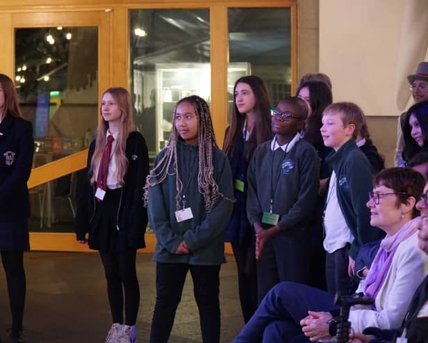 Pupils from Hillhead Primary school in Glasgow's West End performed at the Scottish Parliament as part of a celebration of the arts in Scotland 