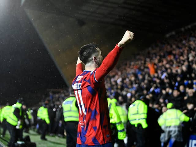 Tom Lawrence celebrates his winning goal.