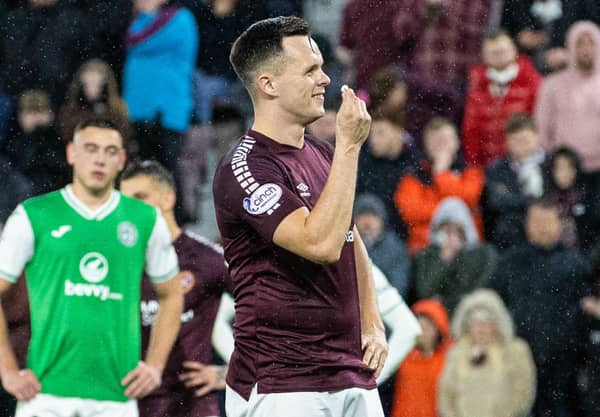 The striker was the subject of missiles being thrown at him in the Edinburgh derby.