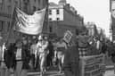 The May Day march in Glasgow in 1984 was in support of the 1984 Miners' Strike. Notable figures on the march included Labour leader Michael Foot, Scottish Miners' leader Michael McGahey and Scotland's inaugural First Minister Donald Dewar. 