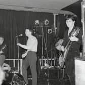 Simple Minds in their younger days on stage at the University of Strathclyde 