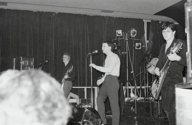 Simple Minds in their younger days on stage at the University of Strathclyde 