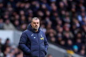 Ange Postecoglou, Manager of Tottenham Hotspur, looks on 