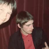 Primal Scream frontman Bobby Gillespie pictured alongside Paul Weller at a Jam gig in Glasgow in 1979. 