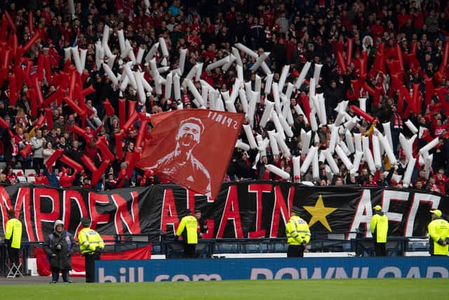 Aberdeen fans' display against Celtic at Hampden Park in 2019