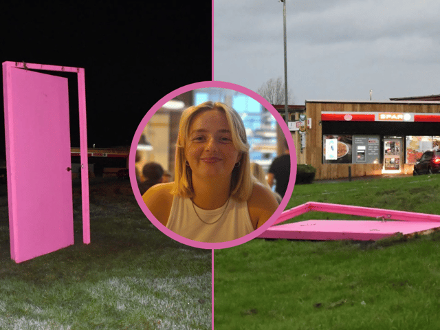 Leah McDonald placed A Big Pink Door in her hometown of Motherwell with the express purpose of seeing the complete destruction of the public art installation by the community.