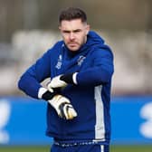 Jack Butland during a Rangers training session at the Rangers Training Centre