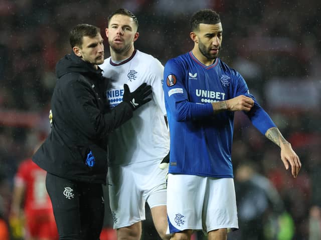 Connor Goldson of Rangers is seen at full time 
