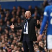 Sean Dyche, Manager of Everton, reacts 