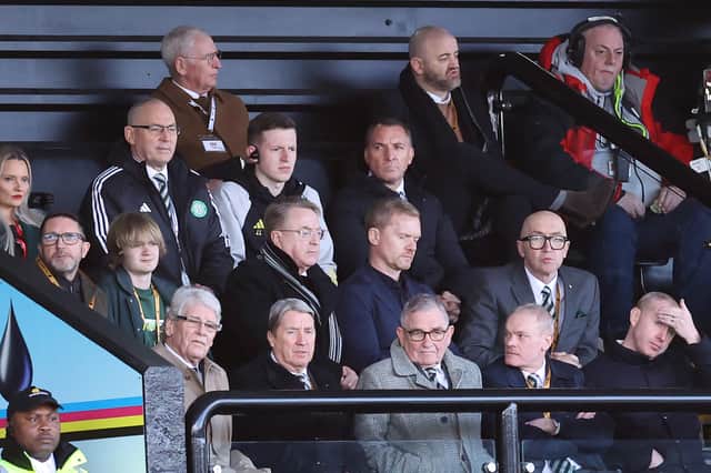 Celtic manager Brendan Rodgers is seen in the stand