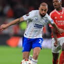Rangers' striker Kemar Roofe vies with Benfica midfielder Florentino Luis during a Europa League last-16 clash