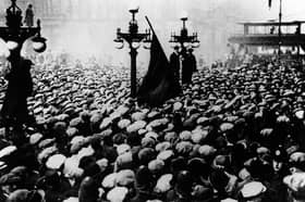 Concerned of a socialist Bolshevist uprising, a red flag rising in the crowd during the Battle of George Square spurred the Government to deploy thousands of soldiers and a number of tanks to Glasgow.