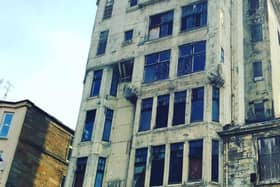 The Lion Chambers in the modern day - the building was evacuated of all its office and studio space (occupied mostly by lawyers and artists in its lifetime) as it was too dangerous to regularly use due to the concrete rapidly deteriorating from the UK weather.