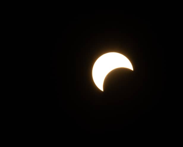 A partial solar eclipse will be visible in parts of the UK tonight, April 8 - Glasgow is the best city in Scotland to see it