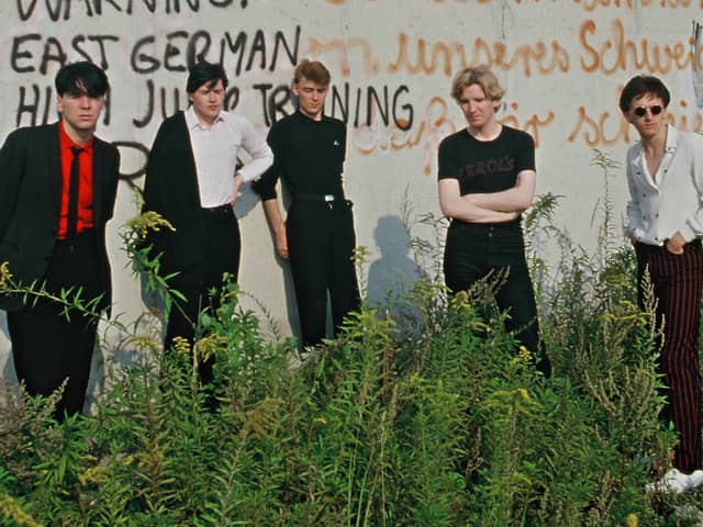 Simple Minds in East Berlin in September 1980, on the band's day off while supporting Peter Gabriel on his European tour. Photo by Ronnie Gurr. 
