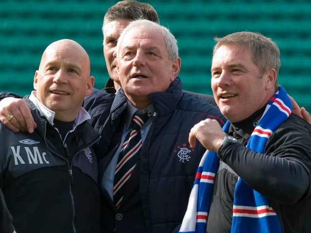 Rangers manager Walter Smith with assistant Ally McCoist and Kenny McDowall 
