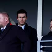 Rangers CEO James Bisgrove and Director Football Recruitment Nils Koppen watched on at Hampden