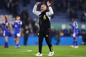 Enzo Maresca, manager of Leicester City celebrates victory following the Sky Bet Championship match against Sunderland