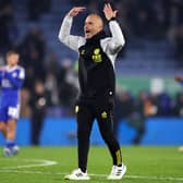 Enzo Maresca, manager of Leicester City celebrates victory following the Sky Bet Championship match against Sunderland