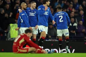 Kemar Roofe, John Lundstram, Sam lammers and James Tavernier of Rangers